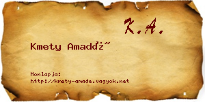 Kmety Amadé névjegykártya
